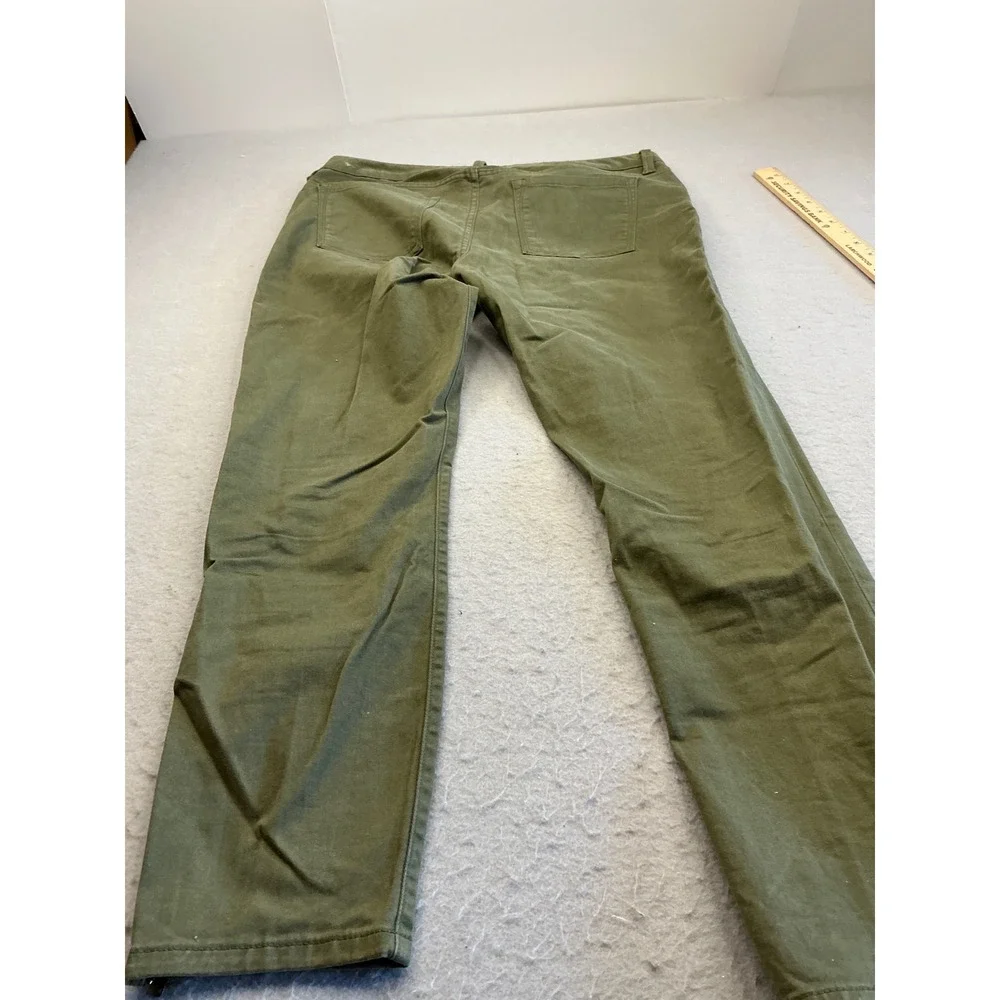Banana Republic Pants Womens‎ 8A Green Twill Zip Leg Skinny Whispering Pine